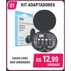 Kit Tecnológico com Adaptadores Personalizado – Caixa com 300 Unidades | Brinclass
