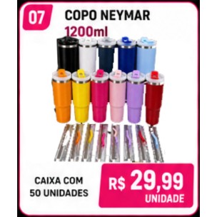 Copo Térmico Estilo Neymar 1200ml Personalizado – Caixa com 36 Unidades | Brinclass