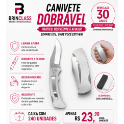 Canivete em Aço Inox Personalizado – Caixa com 240 Unidades | Brinclass