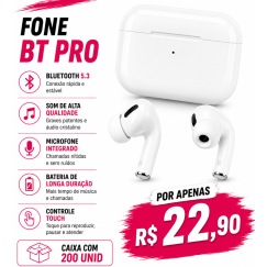 Fone Bluetooth Beta Pro Personalizado – Caixa com 200 Unidades | Brinclass