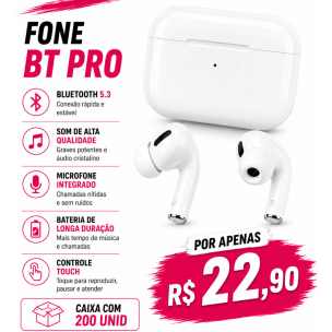 Fone Bluetooth Beta Pro Personalizado – Caixa com 200 Unidades | Brinclass