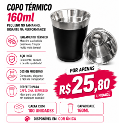 Copo Térmico 160ml Personalizado – Caixa com 100 Unidades | Brinclass