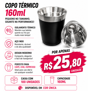 Copo Térmico 160ml Personalizado – Caixa com 100 Unidades | Brinclass
