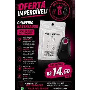 Chaveiro Localizador Rastreador Personalizado – Caixa com 360 Unidades | Brinclass