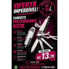 Canivete Multifuncional 10 em 1 Personalizado – Caixa com 240 Unidades | Brinclass