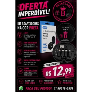 Kit Tecnológico com Adaptadores Personalizado – Caixa com 300 Unidades | Brinclass