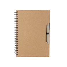 Caderno capa em papelão reciclado com caneta Personalizado