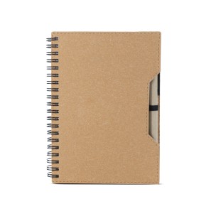 Caderno capa em papelão reciclado com caneta Personalizado