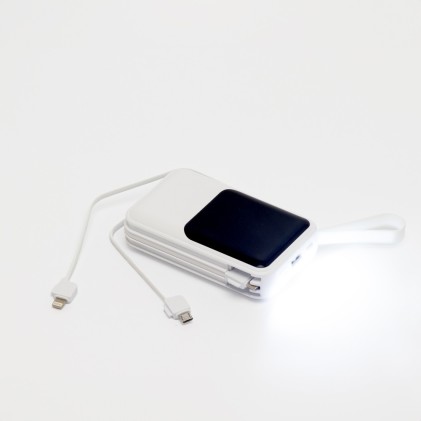 Power Bank 10.000mAh com Lanterna e Multissaídas Personalizado Power Bank 10.000mAh com Lanterna e Multissaídas Personalizado
