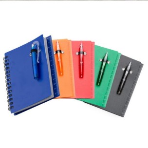 Bloco de Anotação com Capa de Acrílico Wire-o e Caneta Bloco de Anotação com Capa de Acrílico Wire-o e Caneta