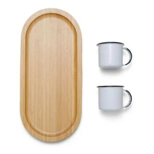 Kit Bandeja e Canecas 3 Peças Personalizado