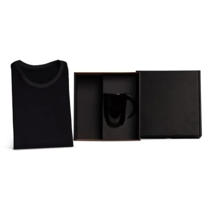 Kit Caneca Em Cerâmica Preta E Camiseta - 2 Pçs Personalizado 