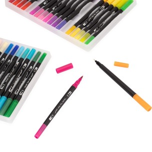 Kit Canetinhas Ponta Dupla Com 120 Cores Personalizado