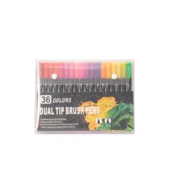 Kit Canetinhas Ponta Dupla Com 36 Cores Personalizado