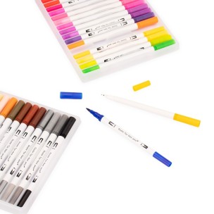 Kit Canetinhas Ponta Dupla Com 36 Cores Promocional