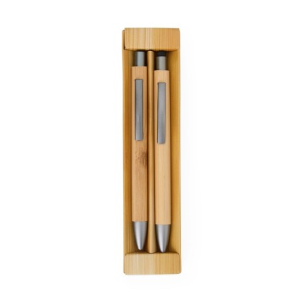 Kit Ecológico Caneta e Lapiseira Bambu Personalizado