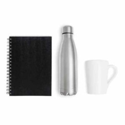 Kit Garrafa, Caneca E Caderno - 3 Pçs Personalizado 