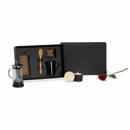 Kit Para Café Com Vela Aromatizada - 4 Pçs Promocional