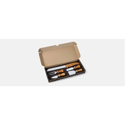 Kit para Queijo E Faca Para Pão Em Inox / Bambu Personalizado 