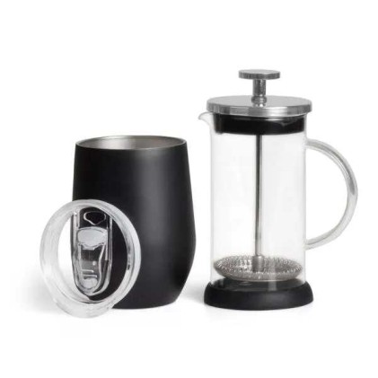 Kit Prensa Francesa e Copo Térmico 2 Peças Personalizado