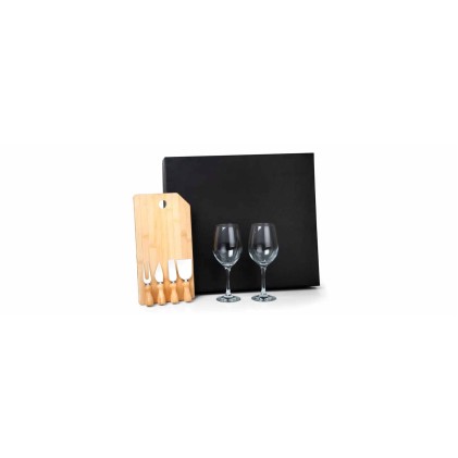Kit Queijo e Vinho 7 Peças para Brindes 