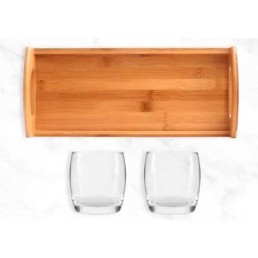 Kit Whisky com Bandeja e Copos Personalizado 