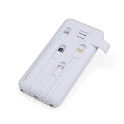 Power Bank 10.000mAh com Lanterna e Multissaídas Personalizado