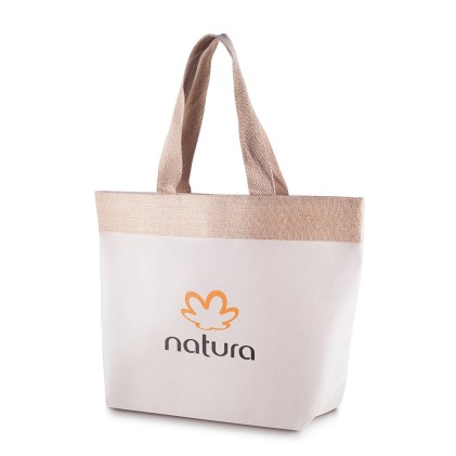 Sacola em Algodão Cru e Juta Personalizada