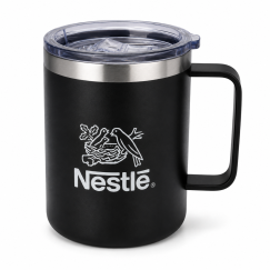 Caneca Térmica em Aço Inoxidável 350ml com Alça e Tampa Personalizada