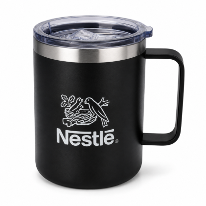 Caneca Térmica em Aço Inoxidável 350ml com Alça e Tampa Personalizada