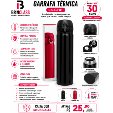 Garrafa Térmica em Aço Inoxidável 450ml Personalizada com Trava de Segurança