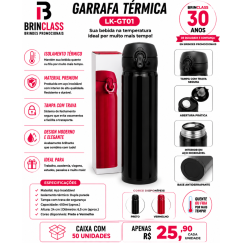 Garrafa Térmica em Aço Inoxidável 450ml Personalizada com Trava de Segurança