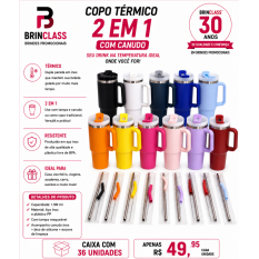 Copo Térmico 2 em 1 com Canudo 1180ml Personalizado