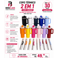 Copo Térmico 2 em 1 com Canudo 1180ml Personalizado