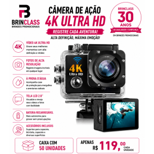 Câmera de Ação 4K Ultra HD Wi-Fi Personalizada