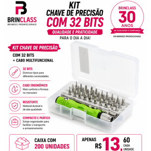 Kit Chave de Precisão 32 Bits com Cabo Multifuncional Personalizado