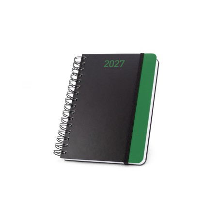 Agenda A5 em papel 100% reciclado e acabamento mate promocional