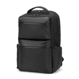 Mochila em twill reciclado resistente à água com dois bolsos frontais de grande dimensão (17'3 Mochila em twill reciclado resistente à água com dois bolsos frontais de grande dimensão (17'3