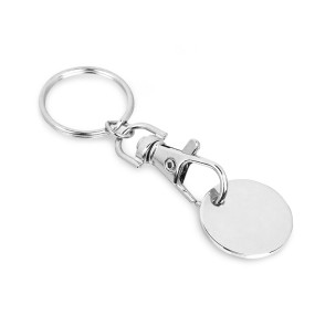 Chaveiro em metal com formato de moeda com logotipo Chaveiro em metal com formato de moeda com logotipo