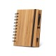 Bloco de Anotação Bambu Ecológico Com Caneta Personalizado