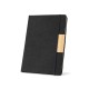 Conjunto composto por um caderno A5 de capa rígida e uma caneta esferográfica em bambu personalizado