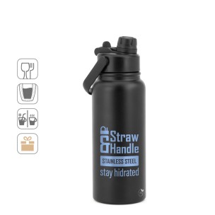 Garrafa em aço inox 90% reciclado, com parede dupla isolada a vácuo (830 mL) personalizado
