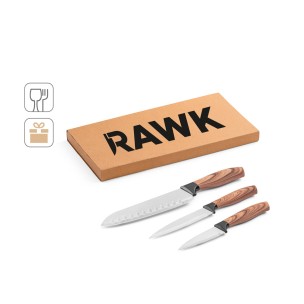 Conjunto de 3 facas de cozinha com lâmina em aço inox e cabo ergonómico personalizado