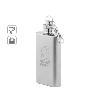 Garrafa de bolso em aço inox (50 mL) brinde