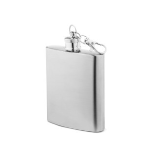Garrafa de bolso em aço inox (100 mL) promocional Garrafa de bolso em aço inox (100 mL) promocional