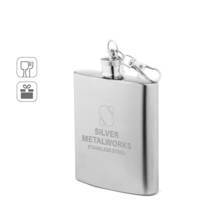 Garrafa de bolso em aço inox (100 mL) promocional