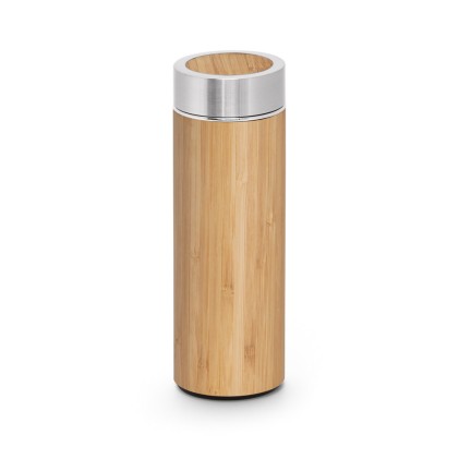 Garrafa Térmica Bambu e Aço Inox Personalizada