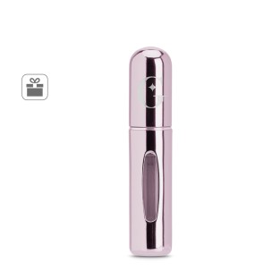 Borrifador de perfume recarregável em alumínio, concebido para um reabastecimento fácil com logotipo