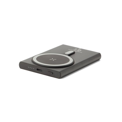 Bateria portátil magnética com carregamento super-rápido em alumínio reciclado e ABS reciclado (5'000 mAh) promocional