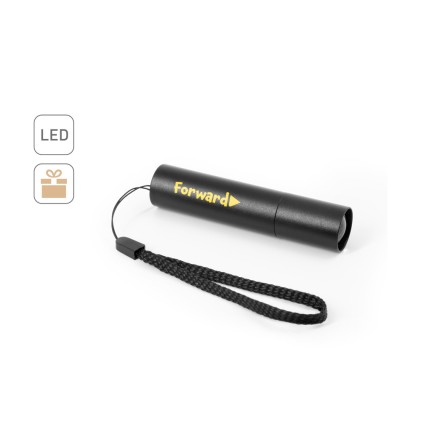 Lanterna recarregável em alumínio 100% reciclado com ponta extensível de 30 mm com logotipo